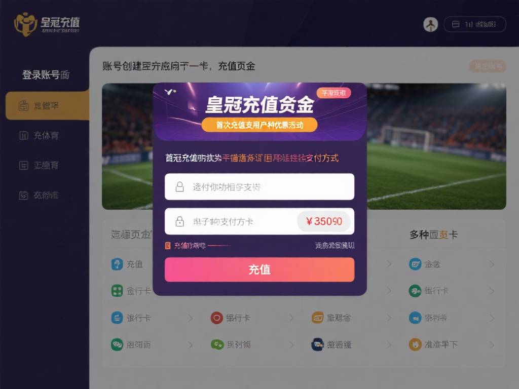 账号创建完成后，下一步是充值资金。皇冠体育支持多种